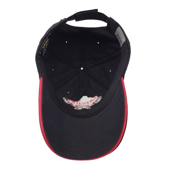 Carolina Beach NC North Carolina Pirate Embroidered Black Red Hat Cap Hook Loop - Picture 7 of 11